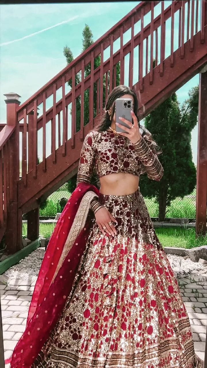 Anjelina british model wearing lehenga choli