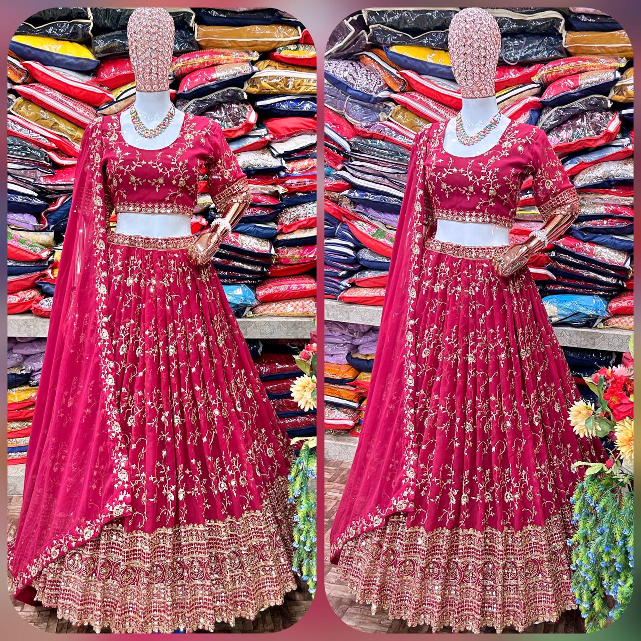 Maroon Colored  Party Wear Lehenga Choli With Embroidery Work KF-3028