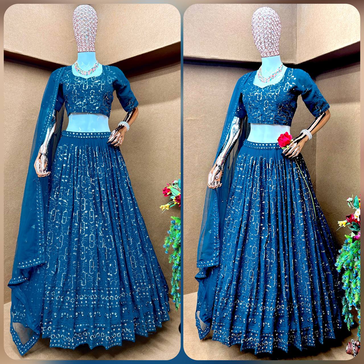 Dusty dark BLUE Colour Lehenga Choli KF-3021