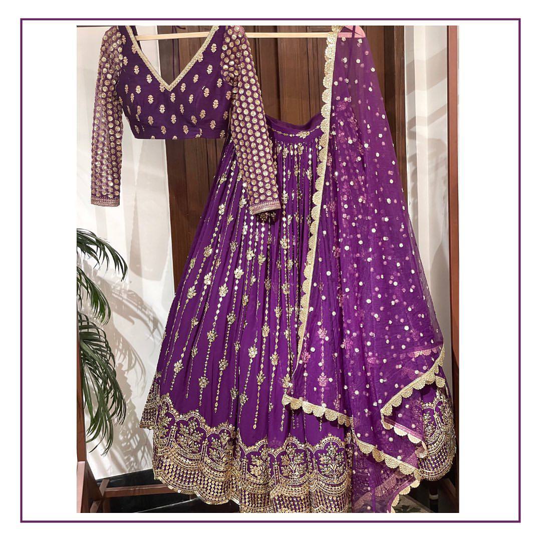 Purple Colour Embroidered Party Wear Lehenga choli SD 171