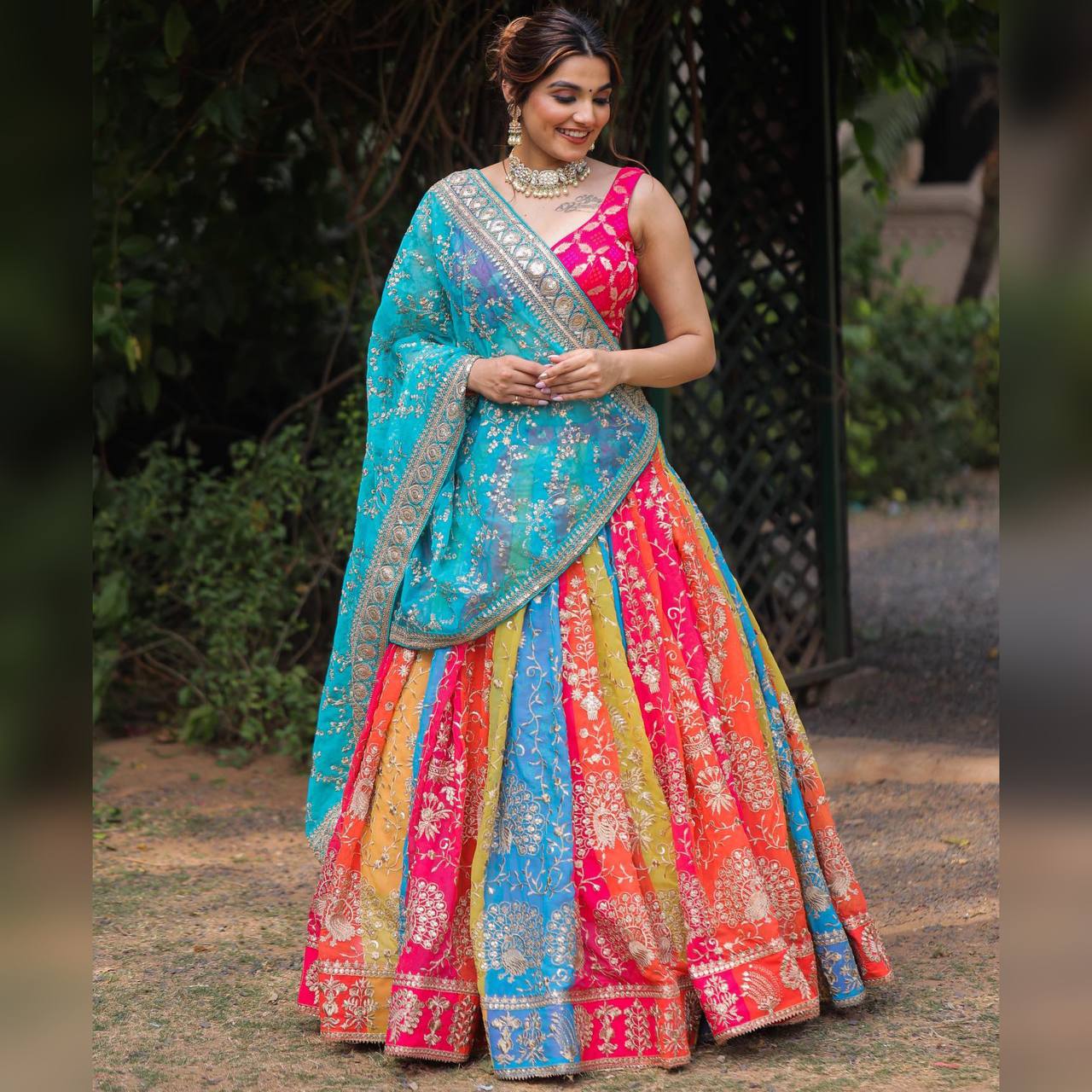 Multi Colour Digital Print Party Wear Lehenga choli SD 1072