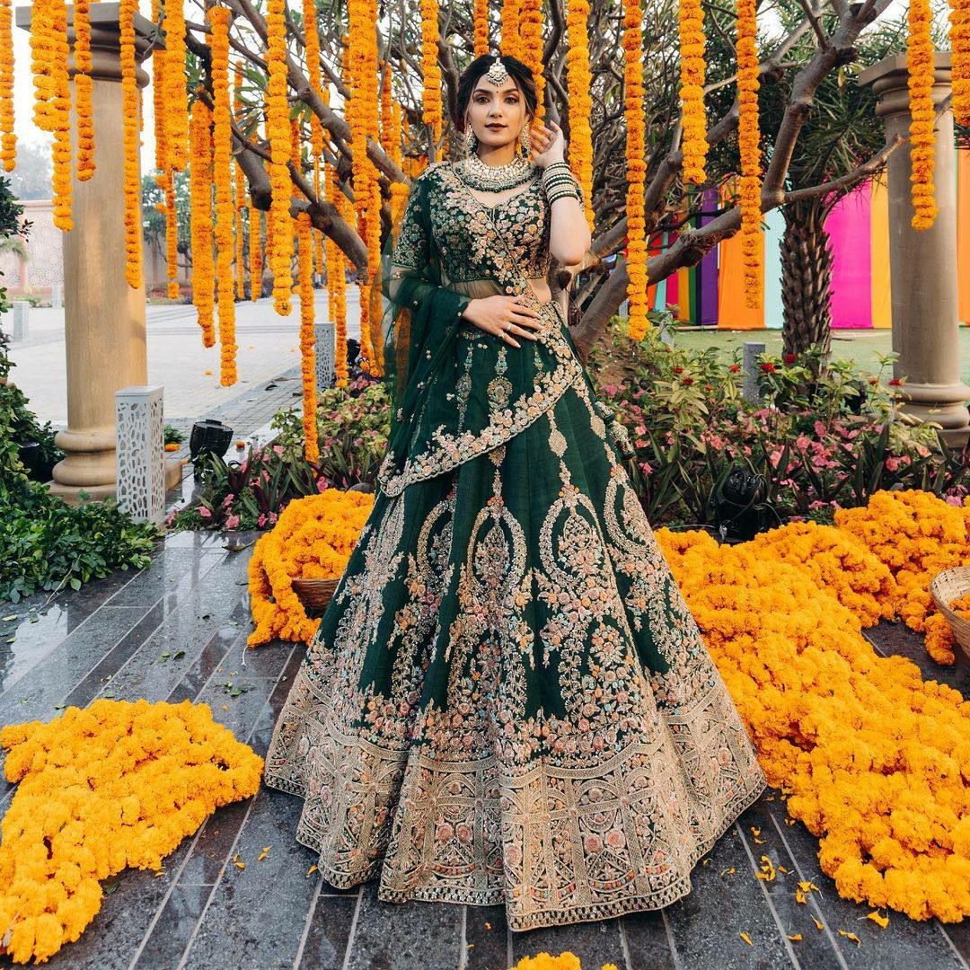 Dusty dark green Colour Lehenga Choli KF-503